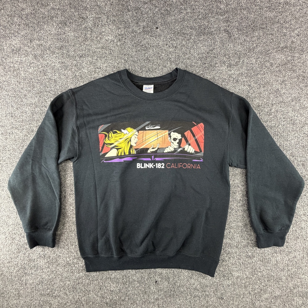 Blink-182 California Sweatshirt Mens Medium Black Graphic Band Fleece Pullover